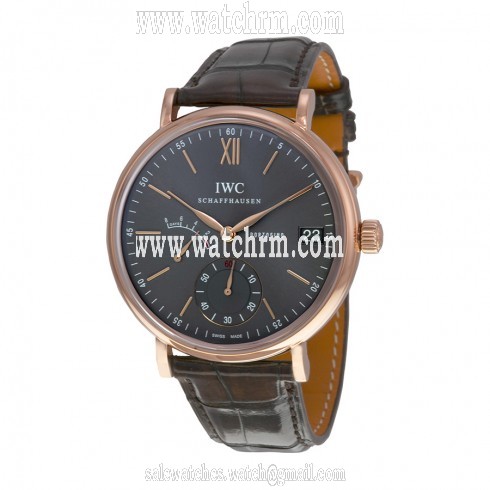 IWC Portofino Hand Wind Grey Dial 18 kt Rose Gold Men's Watch 5101-04