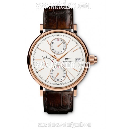 IWC Portofino Monopusher Silver-Plated Dial Chronograph 18K Rose Gold Men's Watch IW515104