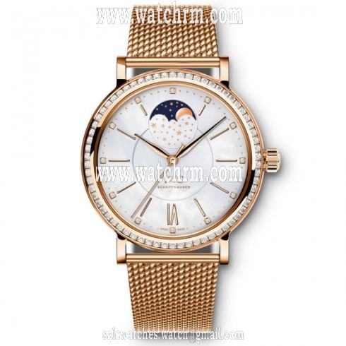 IWC Portofino Mother of Pearl Dial Diamond 18k Rose Gold Automatic Unisex Watch 4590-05