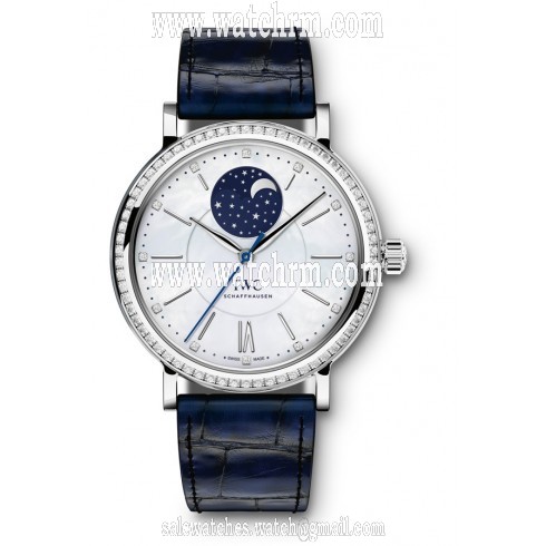 IWC Portofino Mother of Pearl Moonphase Diamond Automatic Unisex Watch 4590-01