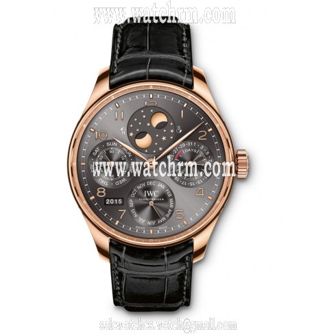 IWC Portugieser Perpetual Calendar Ardoise Dial  18K Rose Gold Automatic Men's Watch IW503404