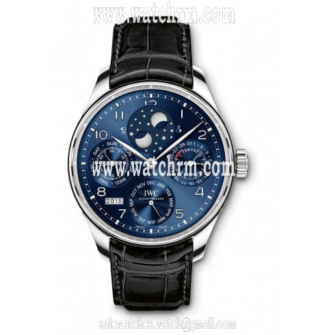 IWC Portugieser Perptual Calendar Double Moonphase 18K White Gold Men's Watch 5034-01
