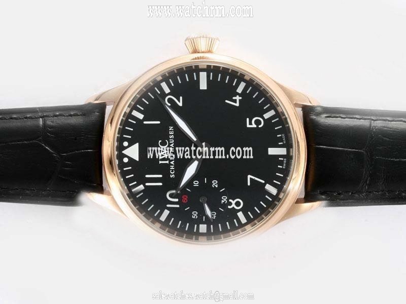 IWC Portuguese Chrono-Automatic IW371415 Round 18K Gold Case Black Dial Watch