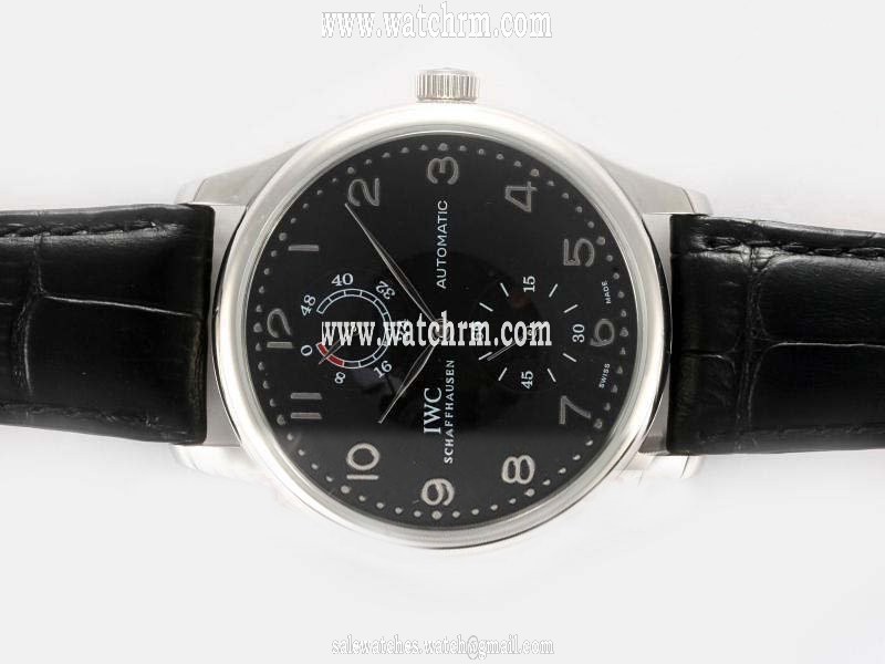 IWC Portuguese Chrono-Automatic IW371417 Stainless Steel Case Round Black Dial Watch