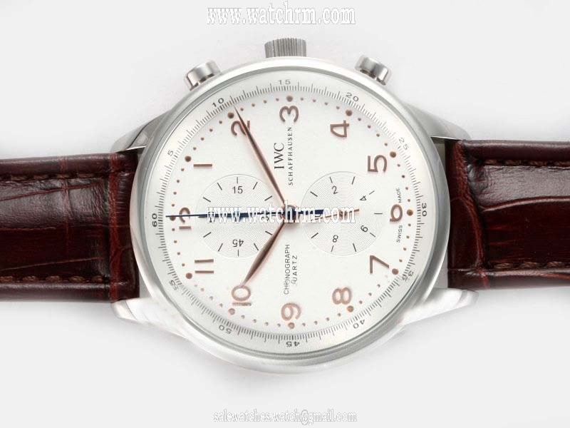 IWC Portuguese Chrono-Automatic IW371431 White Dial 40mm Quartz Chronograph Watch