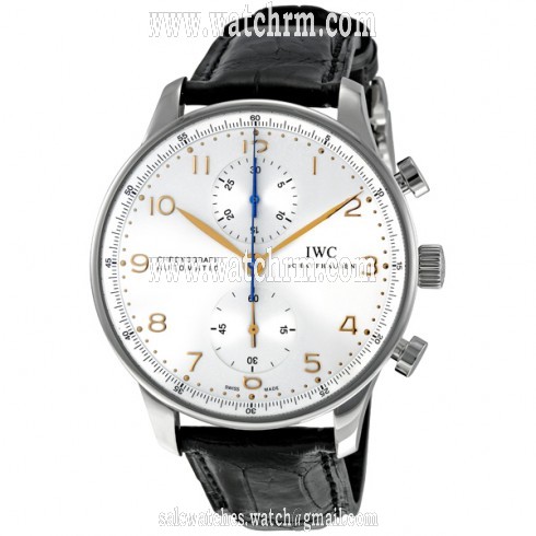 IWC Portuguese Chronograph Mechanical Silver Dial Men's Watch 3714-45