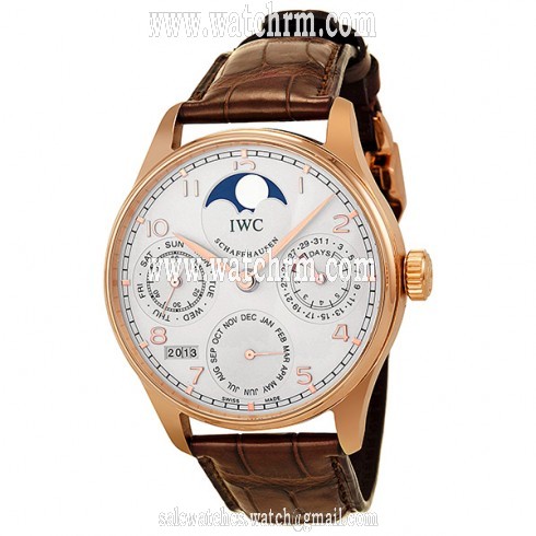 IWC Portuguese Perpetual Calendar 18kt Rose Gold Brown Men's Watch IW502213