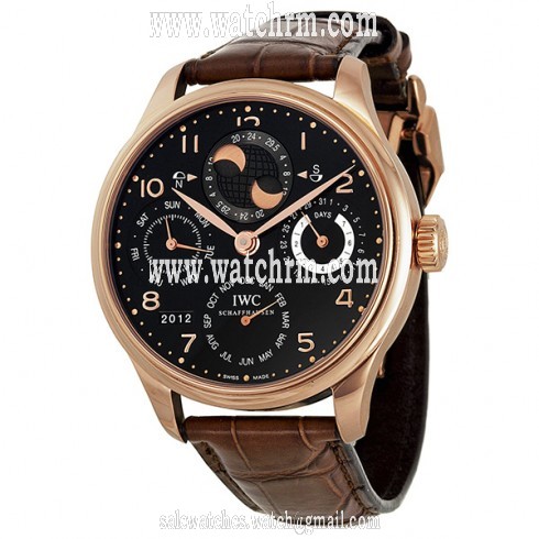 IWC Portuguese Perpetual Calendar Black Dial Men's Watch 5032-02