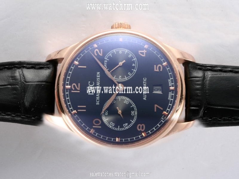 IWC Portuguese W500101 Black Ostrich Leather Strap Midsize 42.3mm Watch