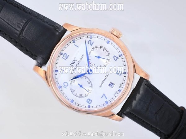 IWC Portuguese W500101 Midsize 42.3mm Black Ostrich Leather Strap Watch