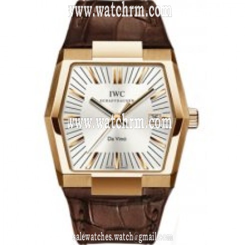 IWC Vintage Da Vinci Silver Dial 18kt Rose Gold Brown Leather Men's Watch IW546103