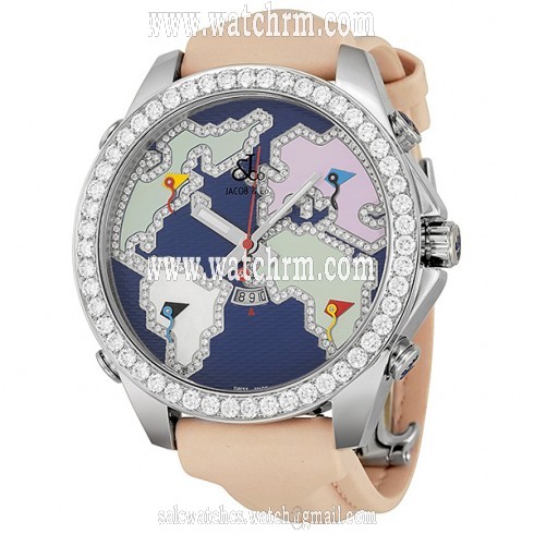 Jacob and Company Diamond Accented Blue Dial Unisex Watch JC124