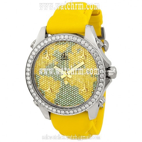 Jacob and Company Five Time Zone Blue and Yellow Diamond Pave Unisex Watch JCM47YB