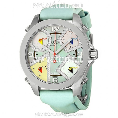Jacob and Company Five Time Zone Blue Mother of Pearl Diamond Dial Unisex Watch JCM23DA