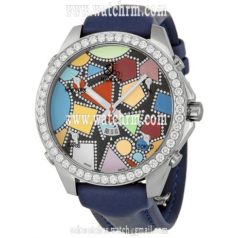 Jacob and Company Five Time Zone Diamond-Accented Multi-Colored Dial Unisex Watch JCM113DA