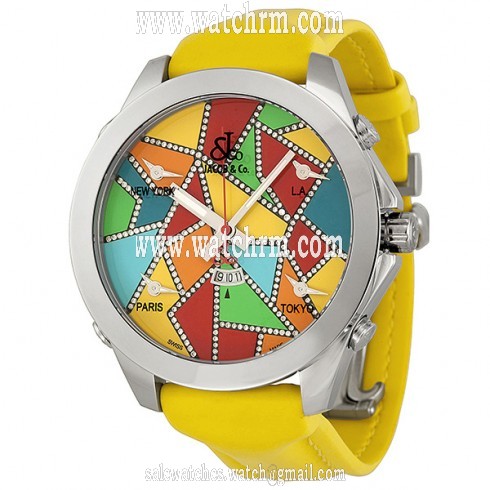 Jacob and Company Five Time Zone Diamond Accented Multi-Colored Dial Men's Watch JC117DA