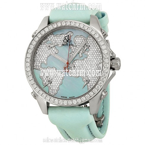 Jacob and Company Five Time Zone Diamond Blue Mother of Pearl Dial Unisex Watch JCM47WM