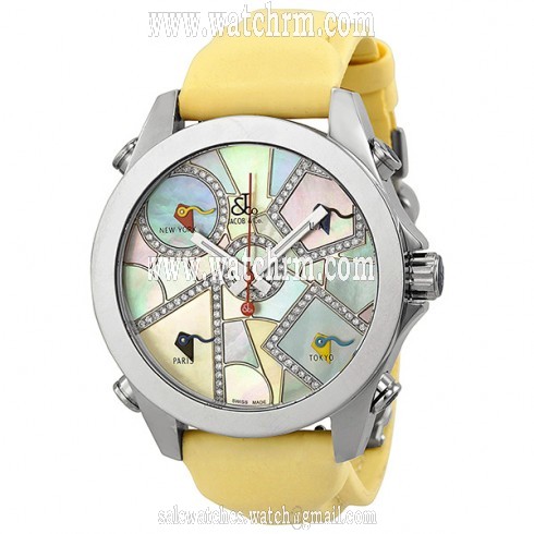 Jacob and Company Five Time Zone Diamond Multi-Colored Pastel Dial Unisex Watch JCM118DA