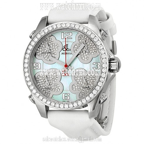 Jacob and Company Five Time Zone Diamond Pave Accent Dial Unisex Watch JCMATH14