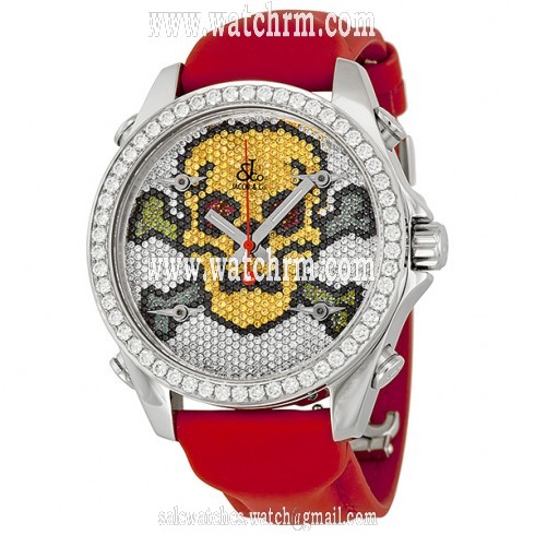 Jacob and Company Five Time Zone Diamond Pave Skull Dial Unisex Watch JCMSKULL1