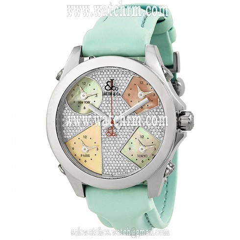 Jacob and Company Five Time Zone Diamond Pave Unisex Watch JCM44