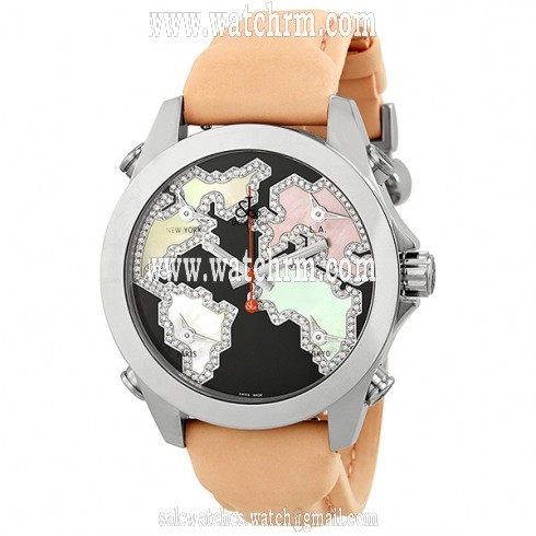 Jacob and Company Five Time Zone Diamond-Accented Black Enamel Dial Unisex Watch JCM122