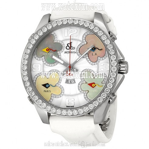 Jacob and Company Five Time Zone Diamond-Accented Dial Unisex Watch JCATH7