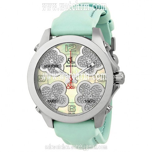 Jacob and Company Five Time Zone Mother of Pearl Diamond Pave Unisex Watch JCMATH12