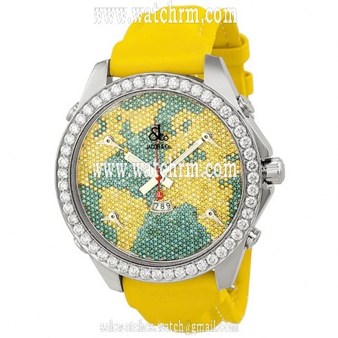 Jacob and Company Five Time Zone Yellow and Blue Diamond Pave Unisex Watch JC47YB