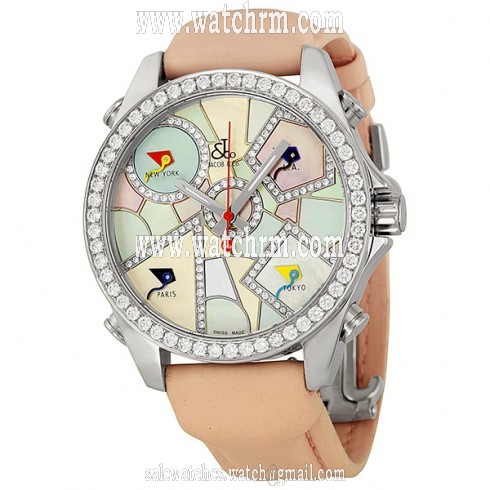 Jacob and Company Five Time Zones Diamond Multi-Colored Dial Unisex Watch JCM118DA