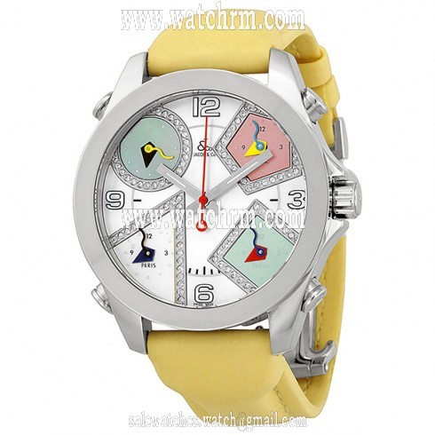 Jacob and Company Five Time Zones Mother of Pearl Diamond Dial Unisex Watch JCM24DA
