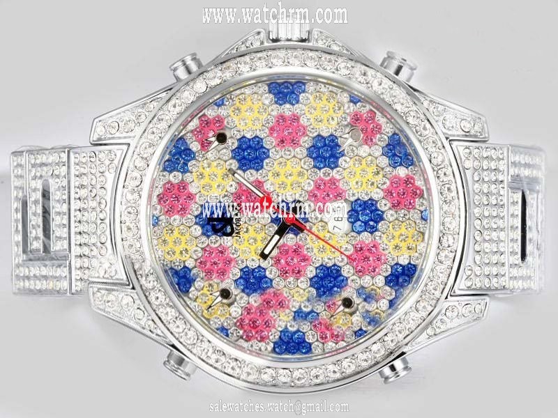 Jacob Co Five Time Zone JC - 61 Multicolor Dial Quartz Watch
