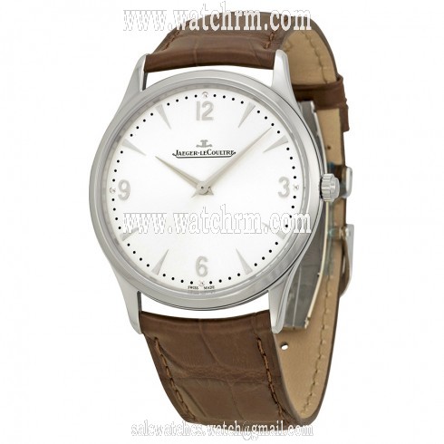 Jaeger Le Coultre Master Ultra Thin Silver Dial Brown Leather Men's Watch Q1348420