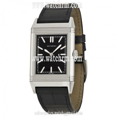 Jaeger Le Coultre Reverso Grande Ultra Thin Black Dial Leather Men's Watch Q2788570