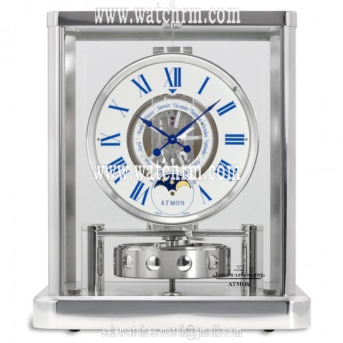 Jaeger LeCoultre Atmos Classic Phases de Lune White Dial Desk Clock Q5112202