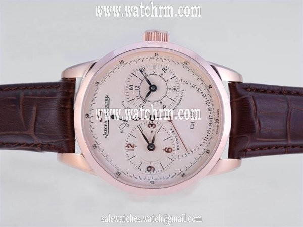Jaeger-Lecoultre Duometre Chronographe New07 1 Duochrono Round Pink Dial Automatic Watch