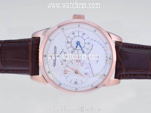 Jaeger-Lecoultre Duometre Chronographe New07 1 Duochrono Round White Dial Manual Winding Watch