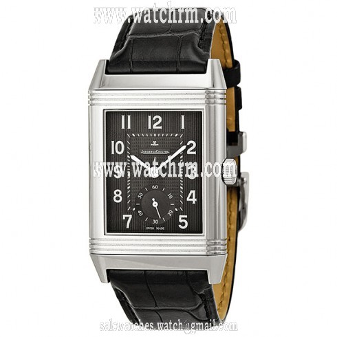 Jaeger LeCoultre Grande Reverso 976 Black Dial Leather Men's Watch Q3738470