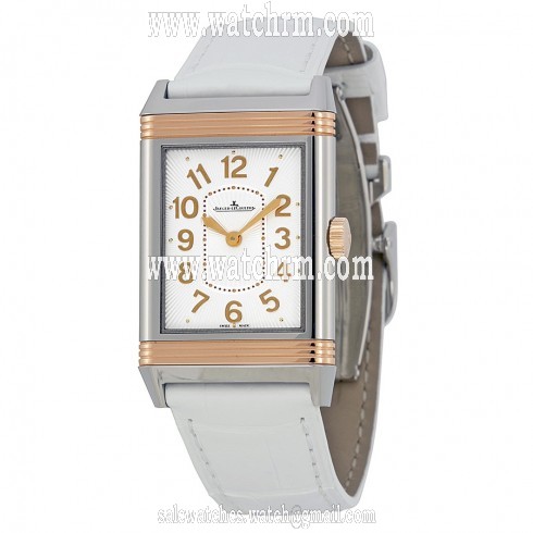 Jaeger LeCoultre Grande Reverso Lady Ultra Thin Silver Dial White Leather Watch Q3204420