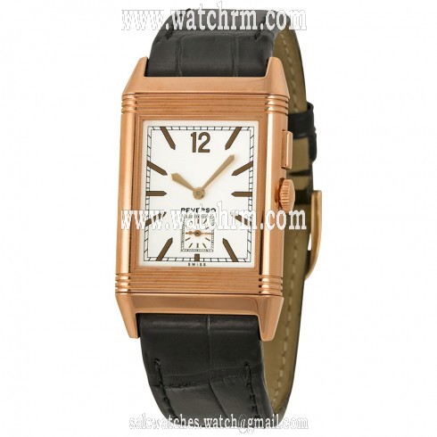 Jaeger LeCoultre Grande Reverso Silver Dial 18kt Pink Gold Men's Watch Q3782520
