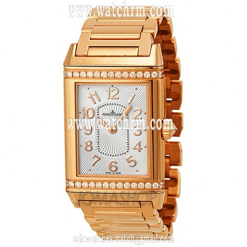 Jaeger LeCoultre Grande Reverso Silver Dial 18kt Rose Gold Ladies Watch Q3202121