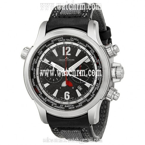 Jaeger LeCoultre Master Compressor Automatic Black Dial Black Leather Men's Watch Q1768421
