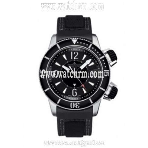 Jaeger LeCoultre Master Compressor Black Dial Leather Strap Mechanical Men's Watch Q183T470