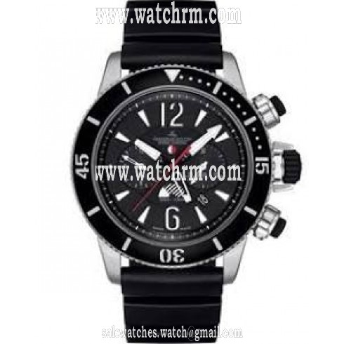 Jaeger LeCoultre Master Compressor Black Dial Rubber Automatic Chronograph Men's Watch Q178T670