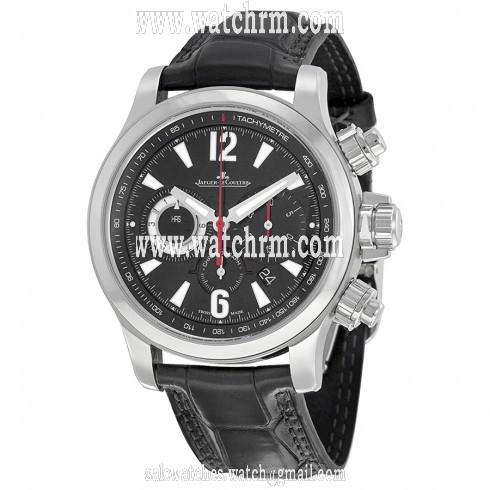 Jaeger LeCoultre Master Compressor Chronograph Black Galvanic Dial Leather Men's Watch Q1758421