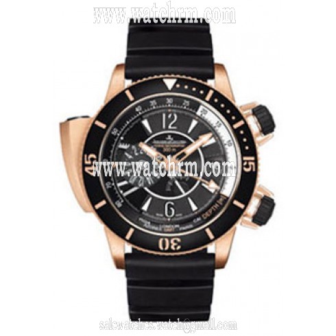 Jaeger Lecoultre Master Compressor Diving Pro Black Dial 18kt Rose Gold Black Rubber Men's Watch Q1852670