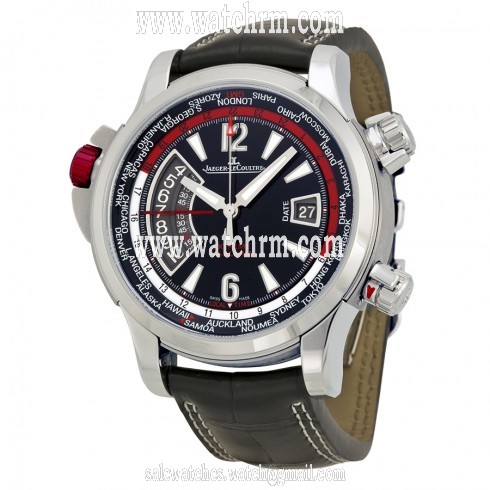 Jaeger LeCoultre Master Compressor Extreme W-Alarm Black Alligator Leather Men's Watch Q177840