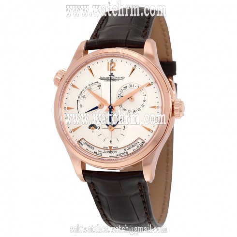 Jaeger LeCoultre Master Control Geographic Silver Dial 18K Pink Gold Automatic Men's Watch Q1422521