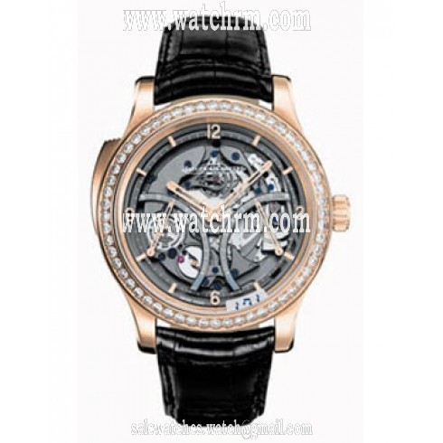 Jaeger LeCoultre Master Control Minute Repeater Skeleton Dial 18kt Pink Gold Black Leather Men's Watch Q1642425