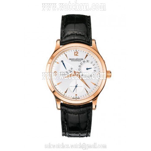 Jaeger LeCoultre Master Control Silver Dial 18kt Pink Dial Black Leather Men's Watch Q1482401